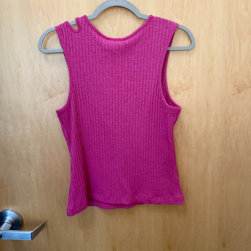 Anthropologie | Maeve Fuschia Ribbed Tank - Picture 3 of 3